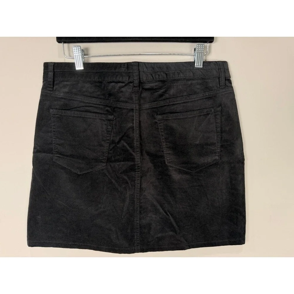 Vineyard Vines Velveteen High Waisted Skirt Jet Black Size 10‎ NWT